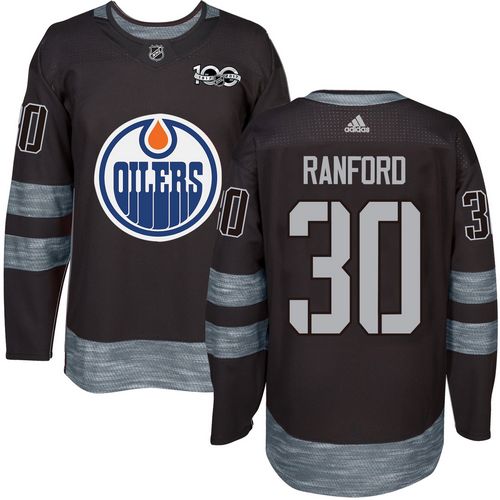 Adidas Oilers #30 Bill Ranford Black 1917-100th Anniversary Stitched NHL Jersey